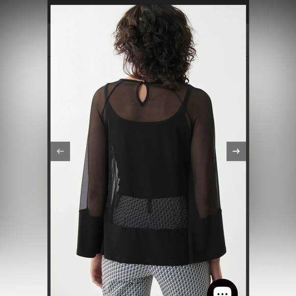 Joseph Ribkoff Luxe Sheer Bell Sleeve Blouse - Picture 5 of 11